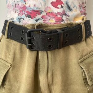 Urban Heritage Black Webbing Belt with Matte Hardware